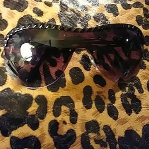 Betsey Johnson metal and black bling sunglasses